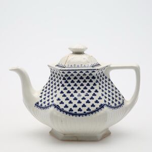 Adams Brentwood Real English Ironstone Empress Shape Blue Clover Teapot and Lid